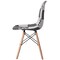 Modern Fabric Patchwork Chair with Wooden Legs for Kitchen, Dining Room, Entryway, Living Room with Black & White Patterns